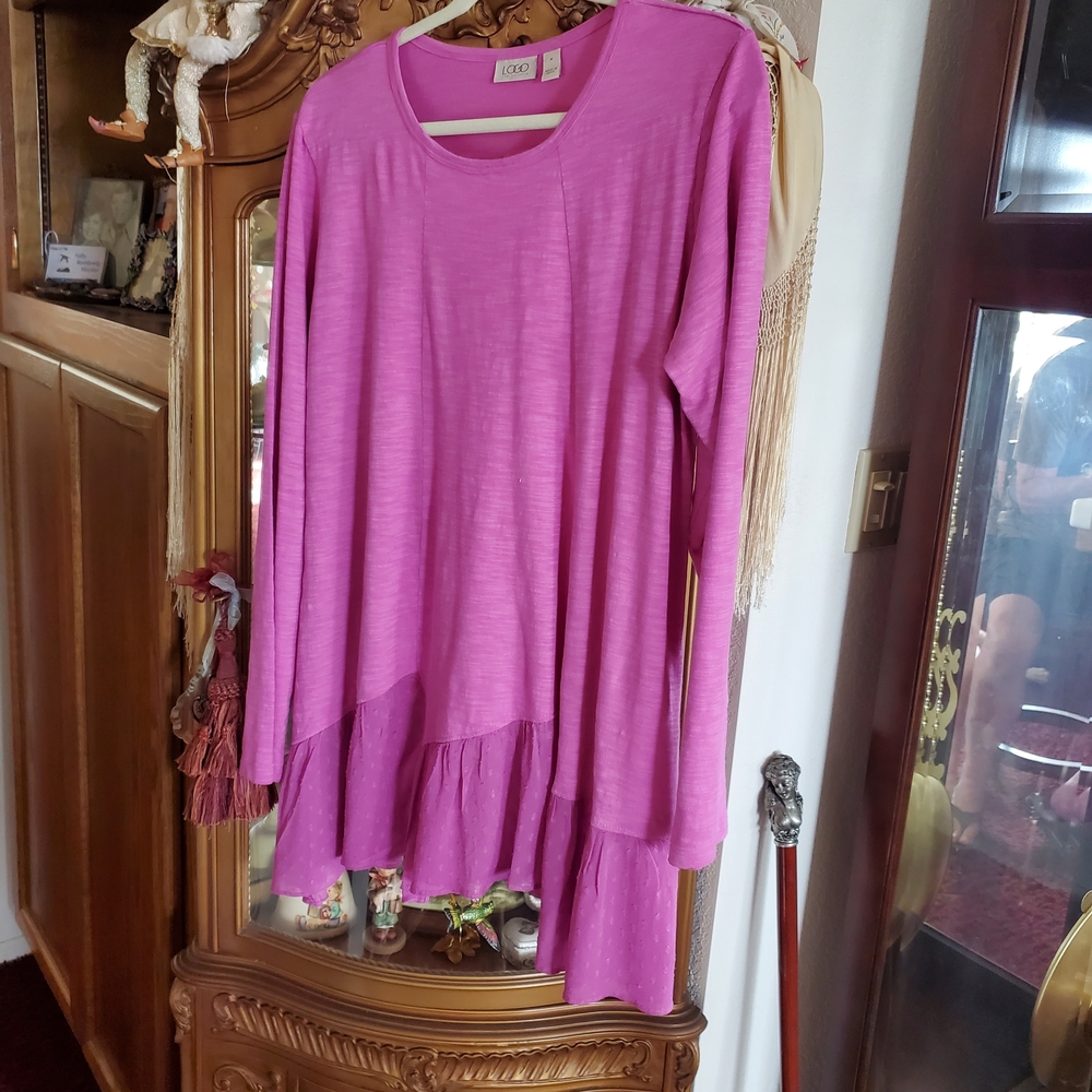 LOGO by Lori Goldstein Hot Pink Blouse